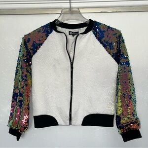 Disney Descendants 3 Bomber Jacket with Iridescent Sequin Sleeves